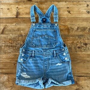 GAP Kids Blue Denim Overall Shorts